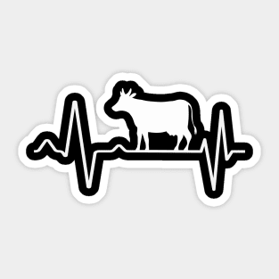 Cow Pulse Heartbeat Cattle Sticker